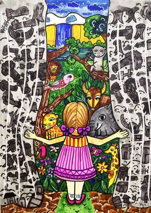 世界地球日儿童画公益大赛获奖作品出炉 | 世界地球日_三等奖_儿童组