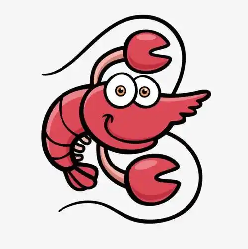 简笔画红色可爱小龙虾矢量小龙虾简笔画卡通图片