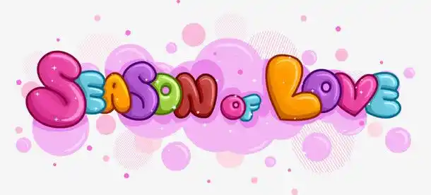 矢量英文排版粉嫩小清新可爱