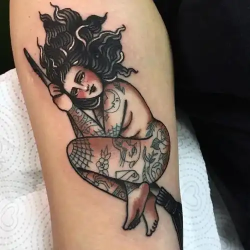 日系纹身4款好看的写实女郎纹身图案3