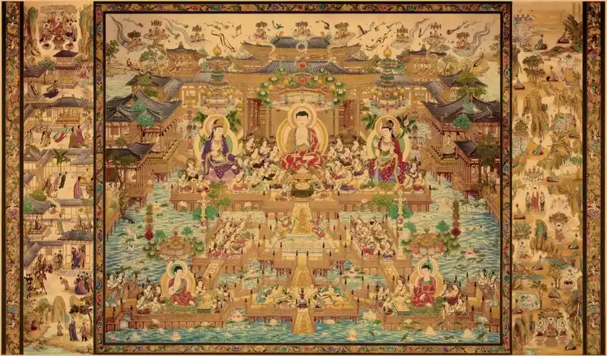 (图一) 西方极乐世界莲池海会图