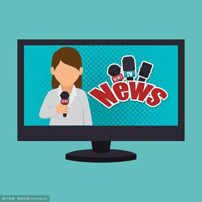 卡通电视新闻记者女图形