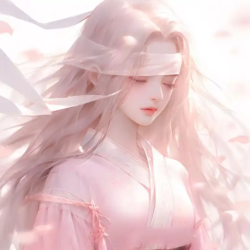 粉色系蒙眼小姐姐谁能抵挡得住呢?▏女生头像