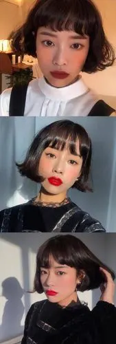 时尚可爱的的短发眉上刘海发型