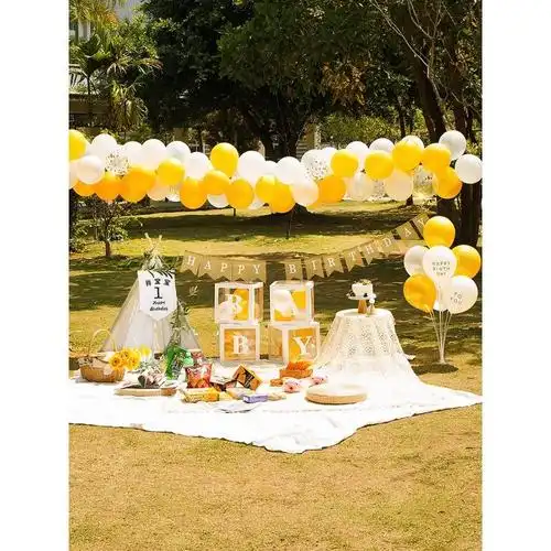 户外生日派对用品品春游野餐拍照道具气球装饰氛围场景布置ins风
