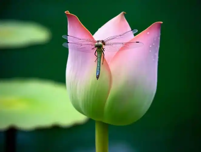 廉政夏天荷花风景立夏夏至小暑大暑蜻蜓蓝天白云明亮背景唯美清新壁纸