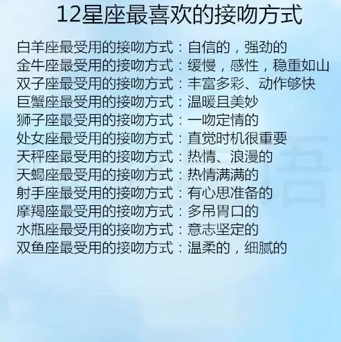 12星座最喜欢的接吻方式,五大旺夫星座老婆排名