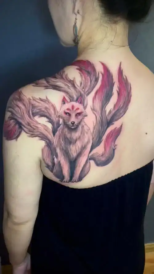 tattoo  #纹身  #纹身也清新  #女生纹身  #纹身遮盖  #九尾狐纹身