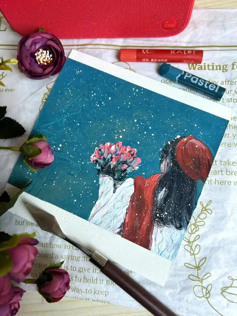 油画棒 | 教程来啦 女生背影系列.#油画棒 #治愈系 #手 - 抖音