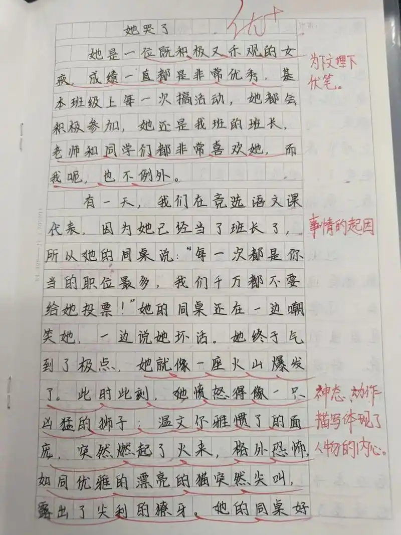 五下第四单元习作 最后一篇记录了真实的我第一次教她们写作文的情景