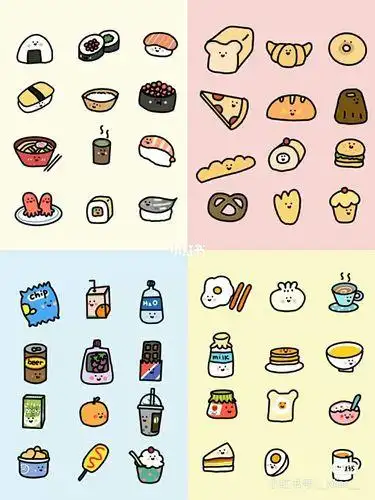 简笔画零食100种简笔画零食