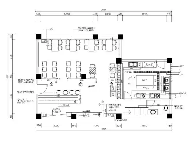 现代风格餐厅平面布置图