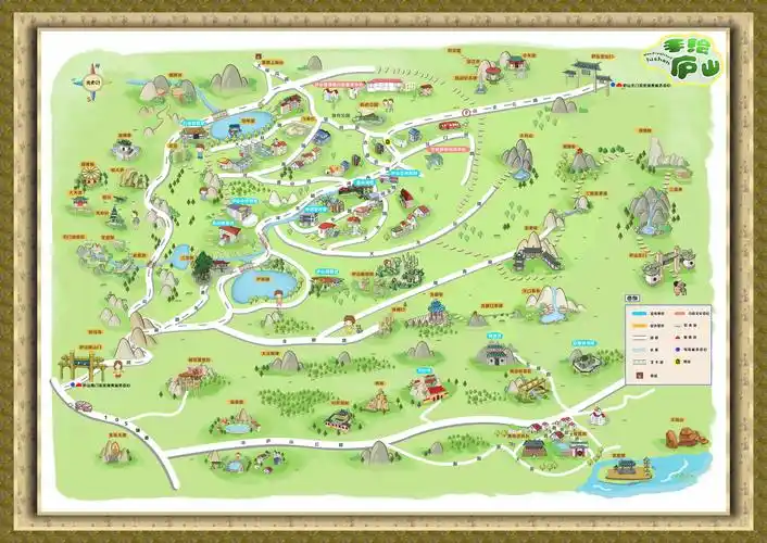 庐山旅游手绘地图