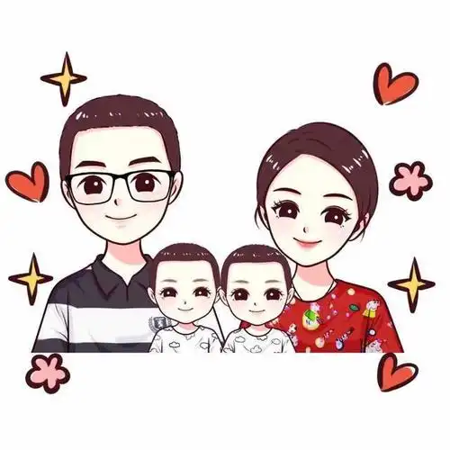 个性头像,一组幸福家庭亲子微信头像,手绘风喜欢吗?