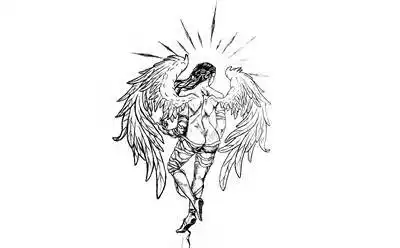 52张高清堕落天使纹身手稿图片