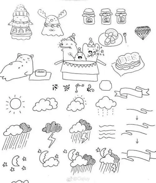 简单易学的手帐简笔画少女心手帐简笔画贺卡 手帐简笔画贺卡日常生活