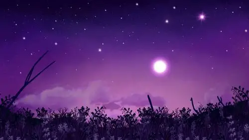 晚安你好之满月那天的紫色星空