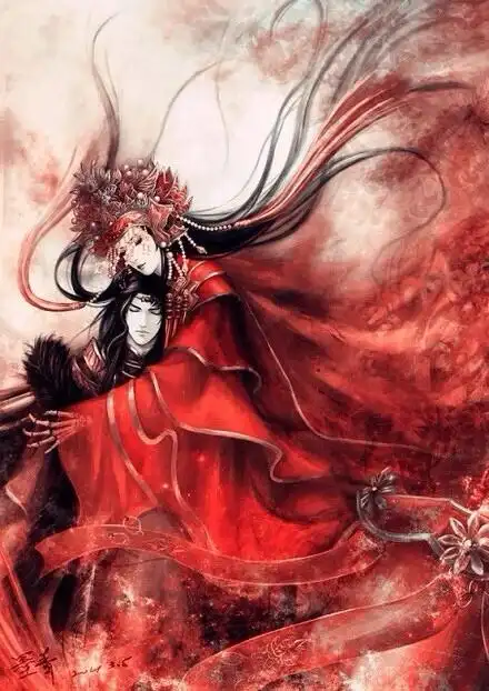 彼岸花手绘插画古风