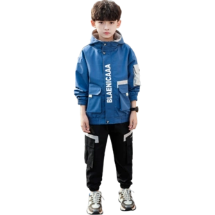 男童春季套装5儿童装7男孩11岁中大童外套裤子13运动两件套帅气潮