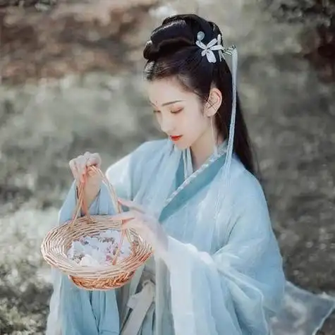 唯美吹箫的白衣古风美女头像太仙了