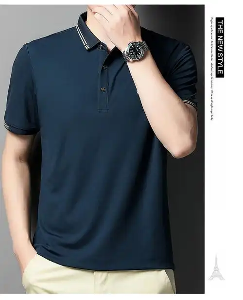 海澜优选海澜之家旗下品牌夏季中年男短袖polo衫男士薄款冰丝半袖t恤