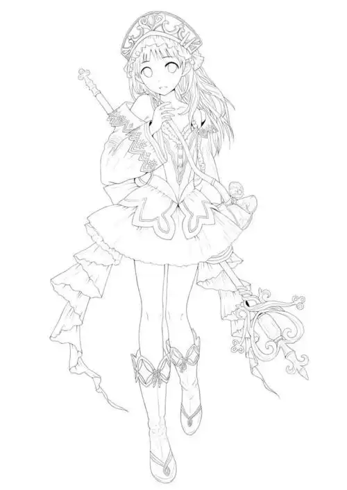 线稿#全身漫画卡通人物绘画