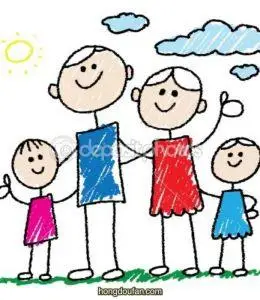 一家人手拉手儿童简笔画大全