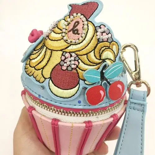 泰国设计师 潮牌cupcake糖果水果造型茶杯蛋糕包零钱包手包单肩包