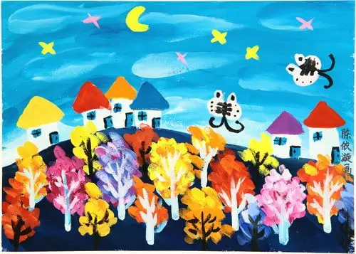 少儿书画作品-《梦境》/儿童书画作品《梦境》欣赏_中国少儿美术教育