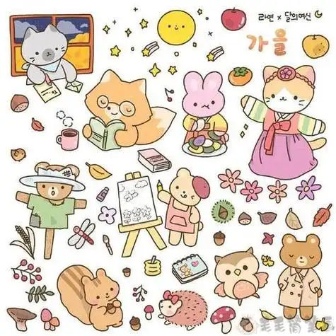 各种可爱的小动物彩色简笔画大全