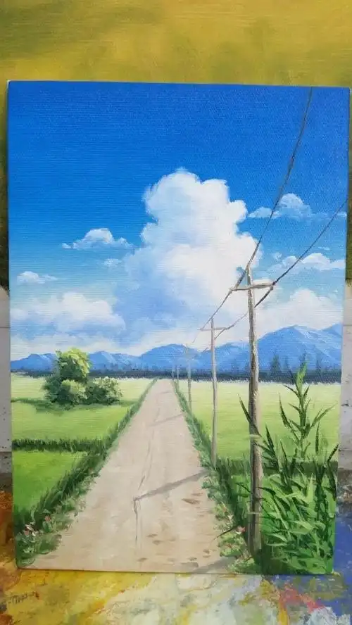 水粉风景建筑手绘素材#水粉画##手稿##色彩