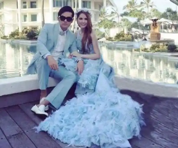 基督徒艺人周杰伦与昆凌澳洲黄金海岸婚礼水蓝色礼服浪漫温馨