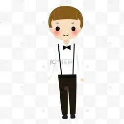 白色衬衫男士卡通婚礼人物