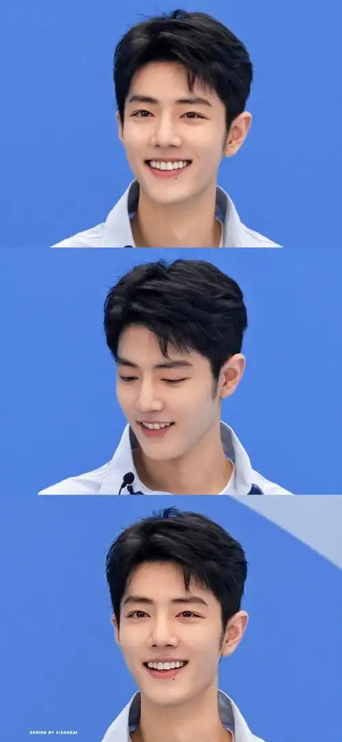 肖战直播##肖战浅蓝色衬衫直播造型