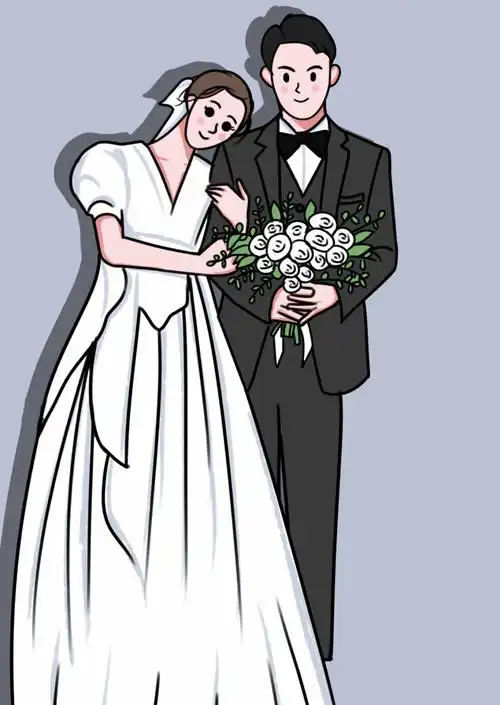 手绘婚纱照,可约稿