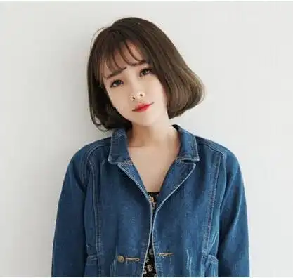 腮帮子大女生适合的减龄韩范空气刘海短发发型