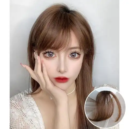 真发斜刘海假发片 假发女三七分自然假刘海 轻薄无痕偏分杨紫同款