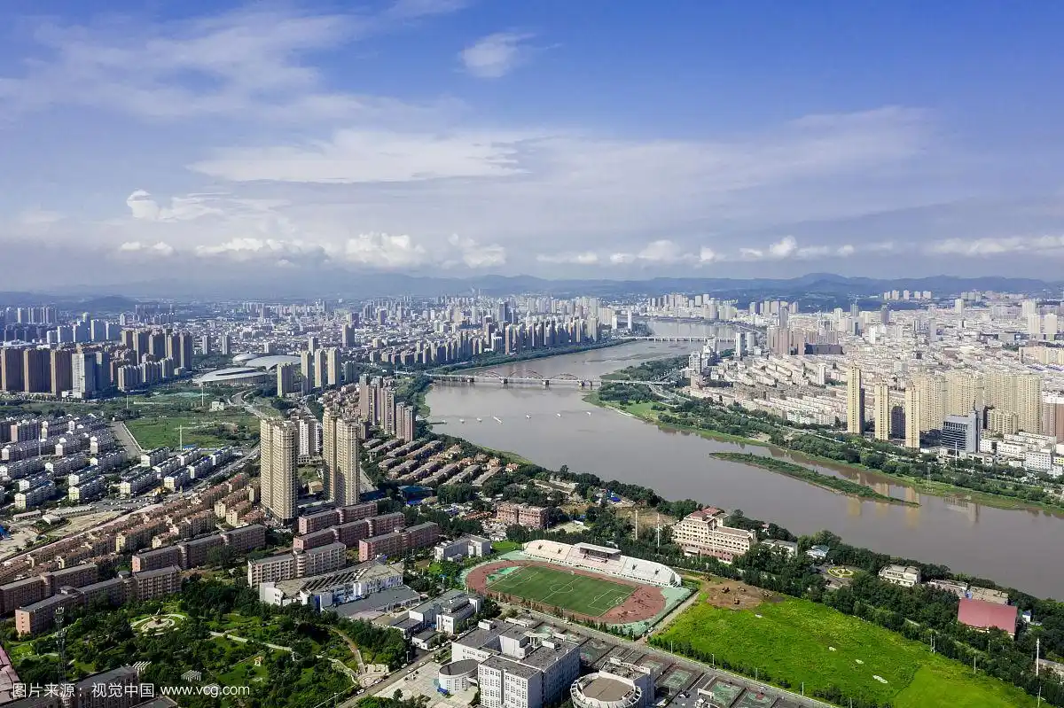 航拍吉林市城市风光