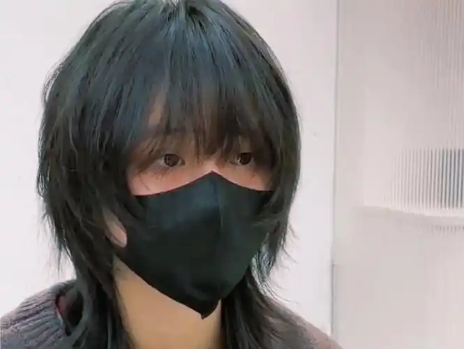 狼尾鲻鱼头半扎狼尾发型