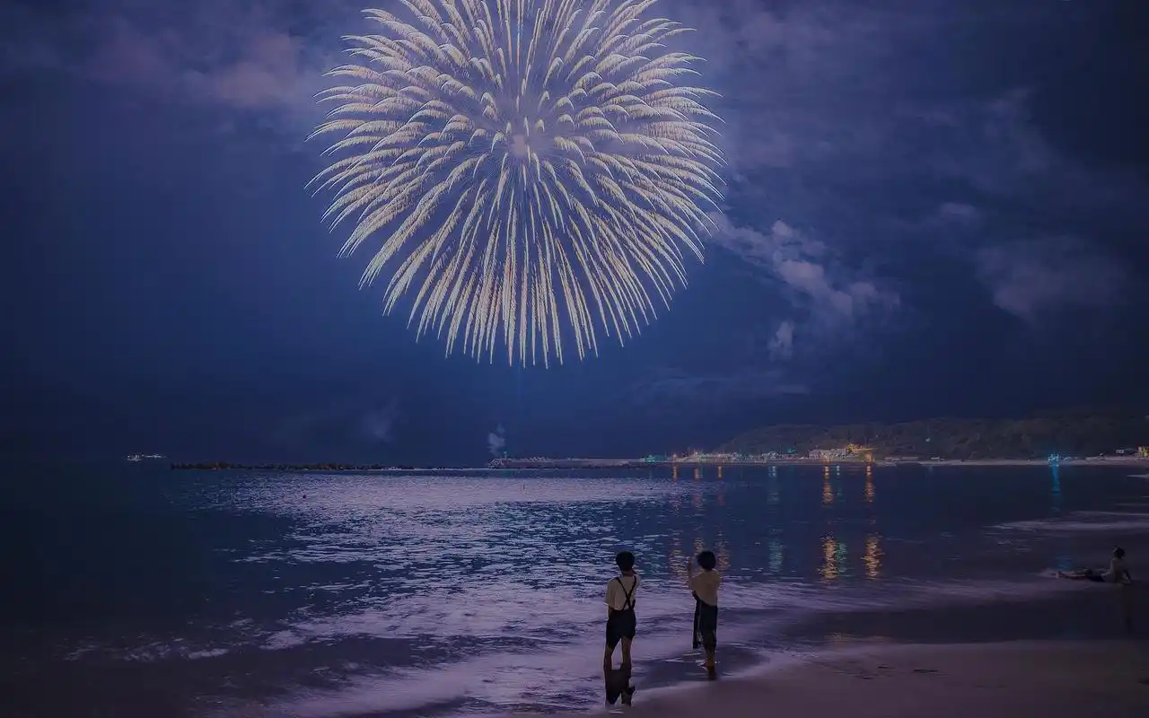 华为平板绚烂唯美烟花主题壁纸