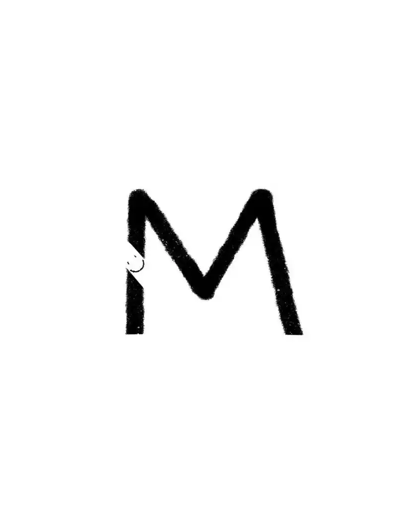 字母m96情侣头像 黑白系列,简简单单,可可爱爱m字母头像 相视一笑