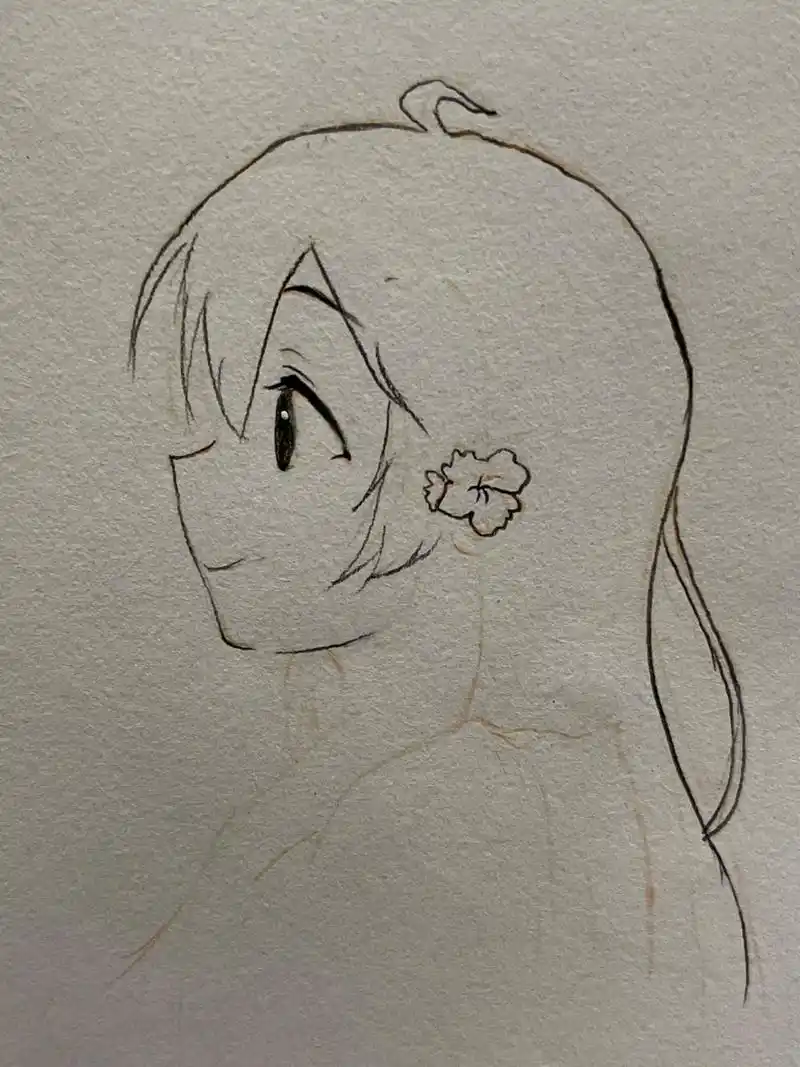 临摹|侧颜女孩简笔画～ 最近画女孩子上瘾了,90 今天画个侧脸小姐姐