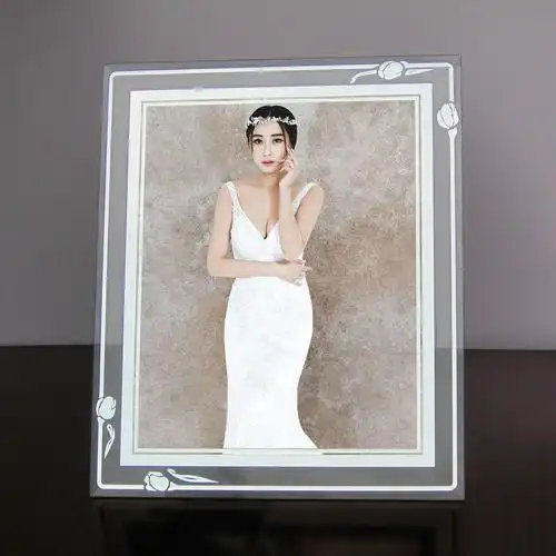 授权证书水晶玻璃相框影楼婚纱照儿童摆台7寸8寸10寸厂家定制logo