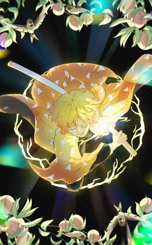 鬼灭之刃-我妻善逸插画图片壁纸