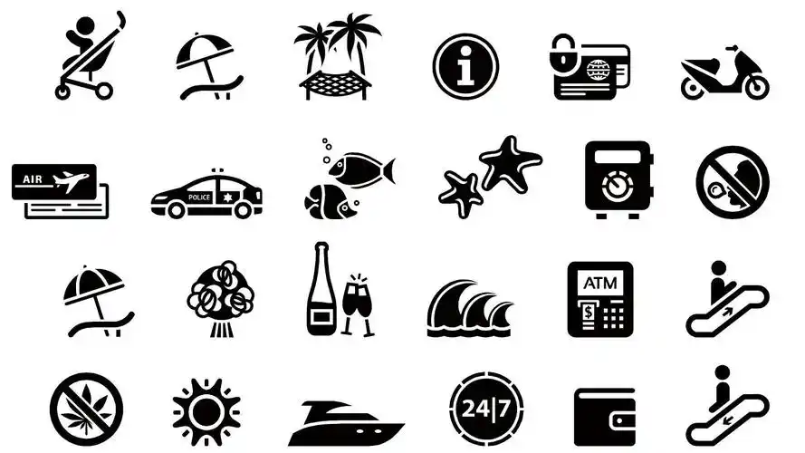 休闲出门旅游方式ppt图标素材