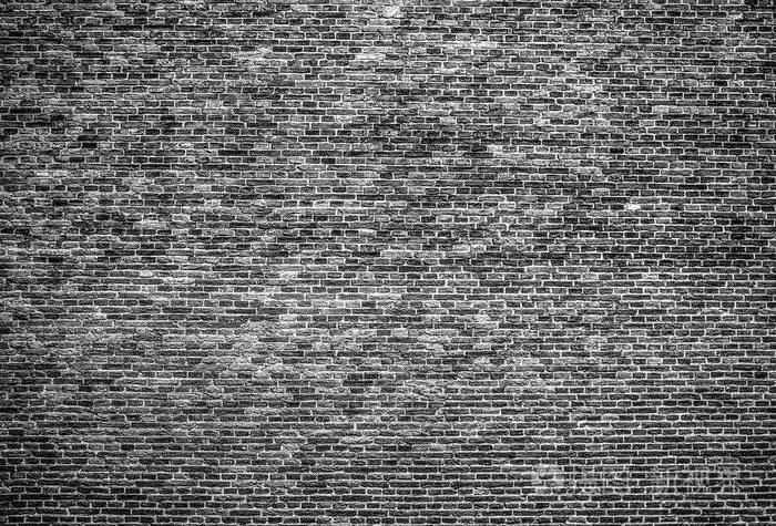 旧石墙背景.黑白照片