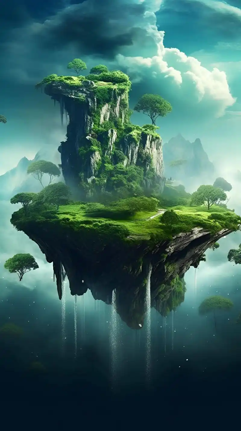 梦幻悬浮岛.#治愈系风景 #人间仙境美如画 #原创 #唯美意 - 抖音