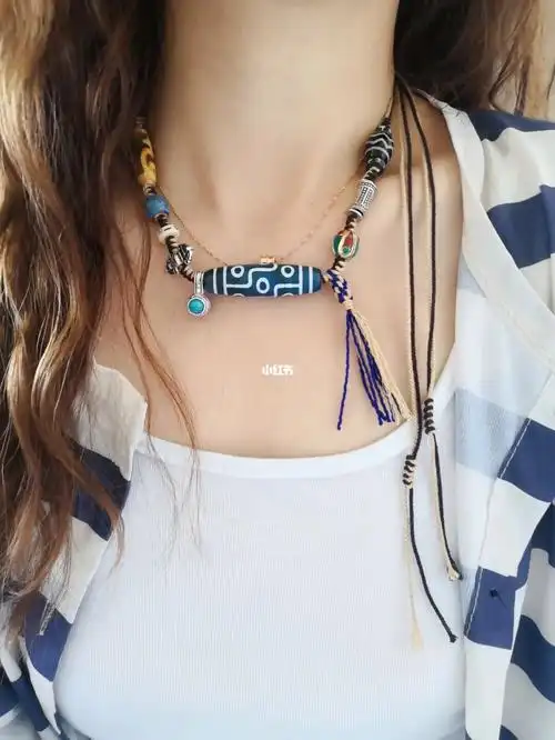 客订蓝沁九眼天珠锁骨链