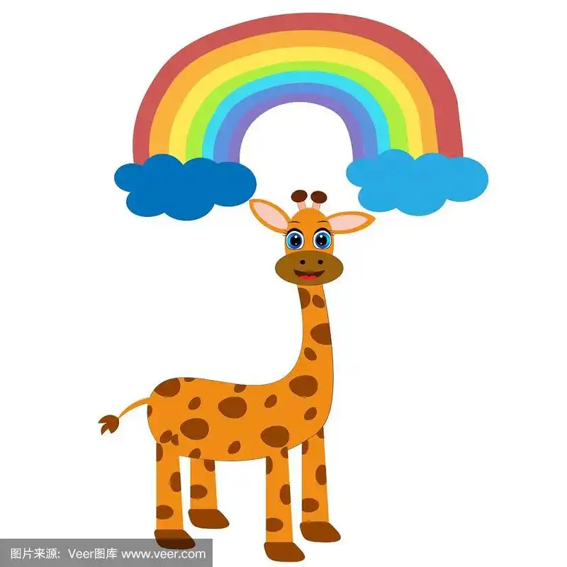 可爱长颈鹿卡通插画