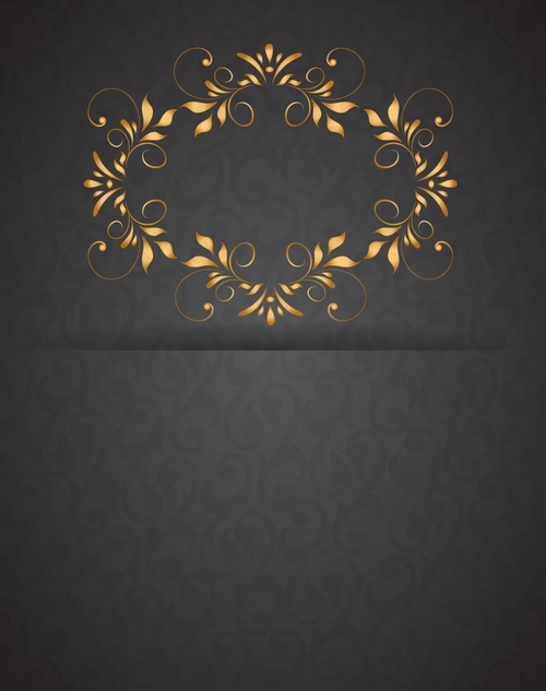 黑色质感金色花边海报背景素材